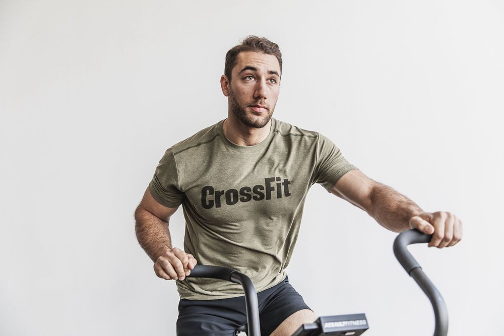 NOBULL Men's Crossfit® Tee - Army Green - Ireland (9631QFNEP)